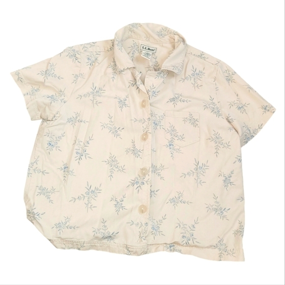 L.L.Bean Vintage Womens Lyocell & Cotton Button Up Top Size Small - Picture 1 of 5